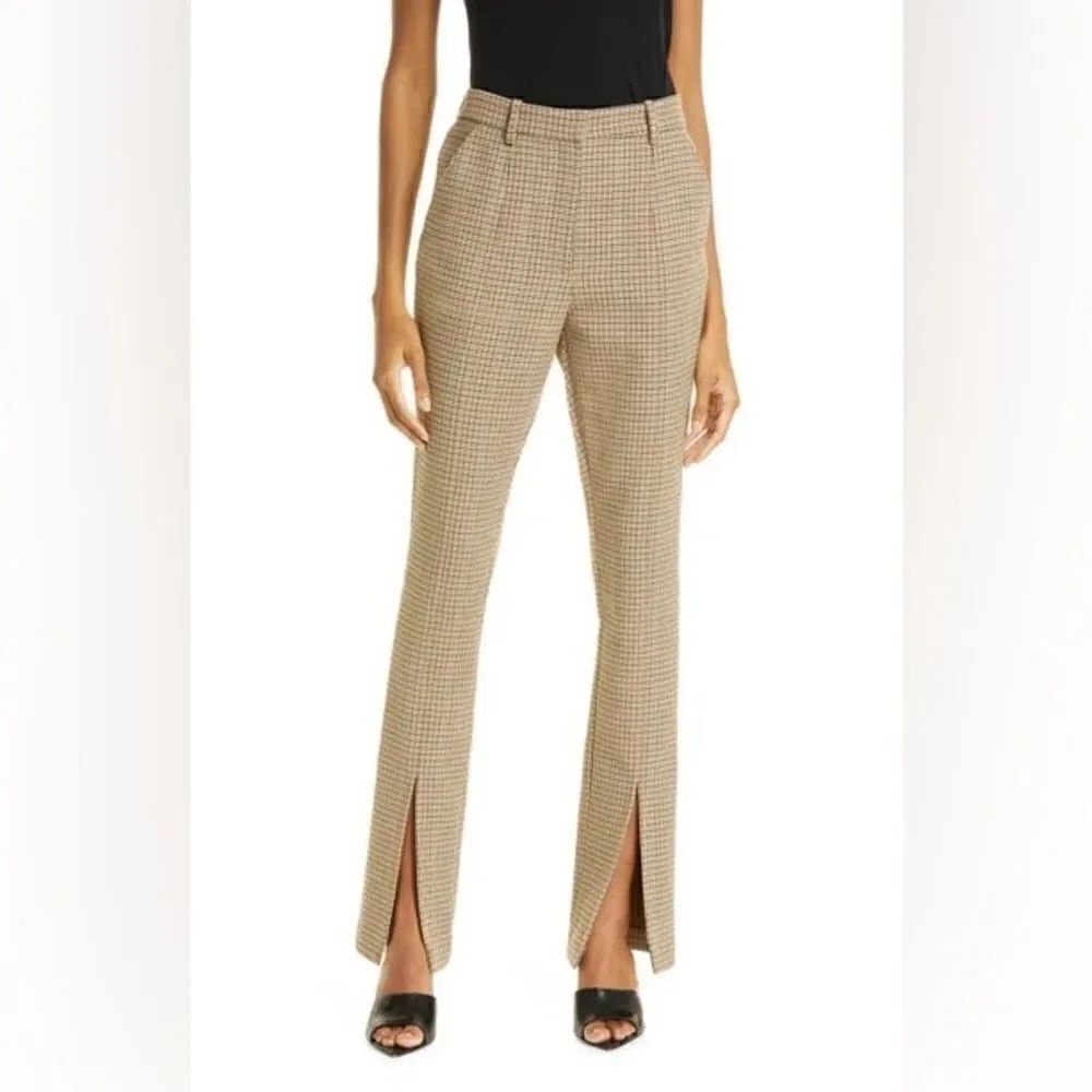 ALC Edwin Split Hem Plaid Print Pants Size 4 NWT $495